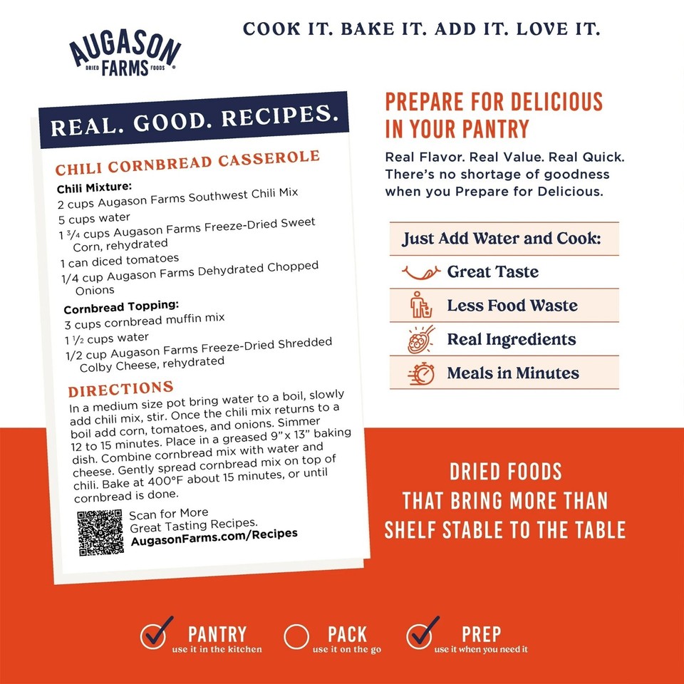 Augason Farms Southwest Chili Mix Certified Gluten Free Emergency Meal