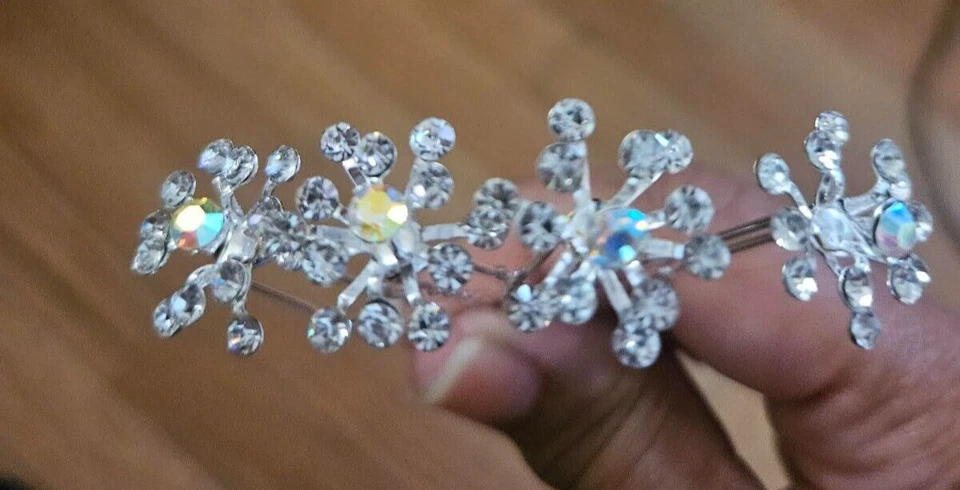 Pinzas para el cabello de boda CraftbuddyUS 10 piezas x 19 mm con racimo de cristal diamantes de imitación Foto 3 de 4
