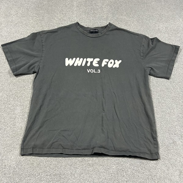 White Fox Vol.3 T Shirt Womens M/L Grey Oversized Graphic Tee Streetwear Casual