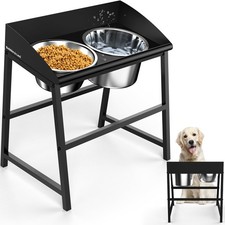 Elevated Dog Bowls Large Breed, 15" Tall No Spill Tilted Water Bowl for Dogs ...