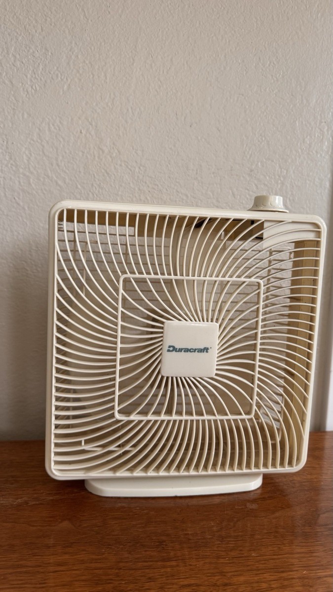 Vintage Duracraft tabletop Box Fan 10” - works great! Ivory | eBay