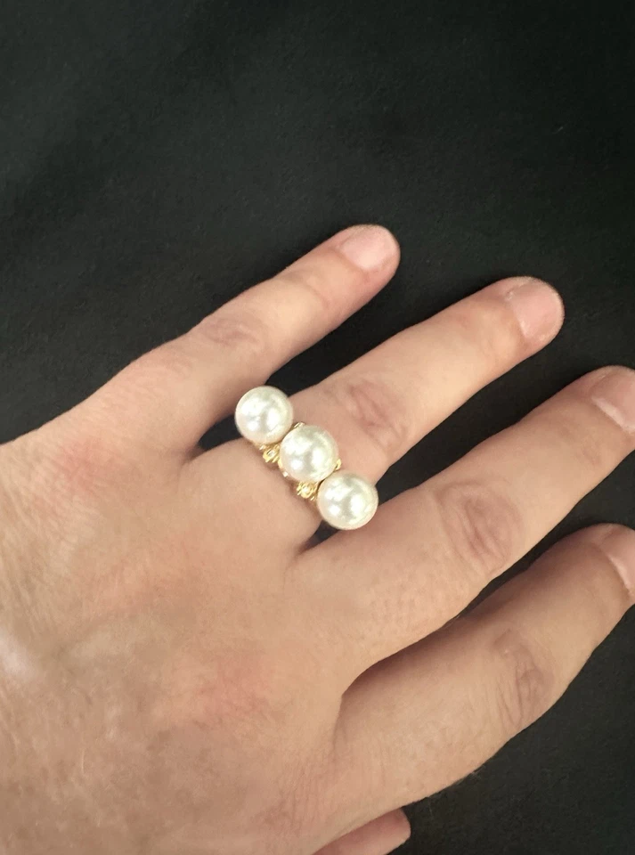 Anillo Anthropologie Tres Zorros Perlas Talla 7 Foto 3 de 4