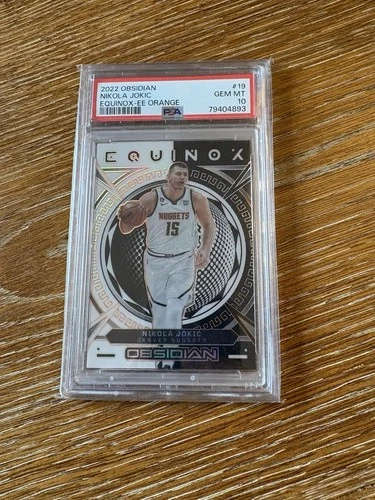 Nikola Jokic 2022-23 Obsidian #19  Equinox Electric Etch Orange /35 PSA 10