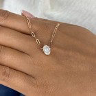 1ct Oval Pendant Necklace Rose Gold 14K Labcreated Diamond F/VS — photo 7