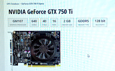 830499-001 HP/NVIDIA GeForce GTX 750 Ti 2GB GDD5 128 bit Video