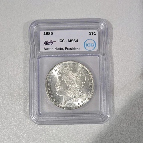 1885 Morgan Dollar $1 Silver Coin ICG MS64 Certified Philadelphia