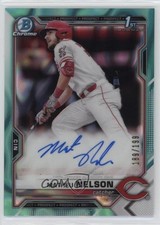 2021 Bowman Draft Chrome Pick Aqua Lava Refractor 189/199 Matheu Nelson Auto 2a9