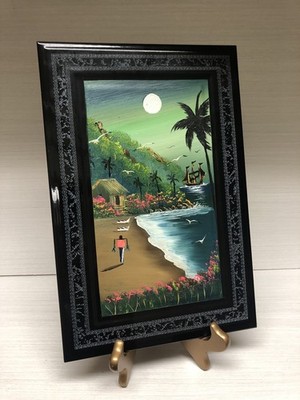 VTG Hand Painted Colorful Scenic Art Painting on Ceramic Tile Mexico 8x12 