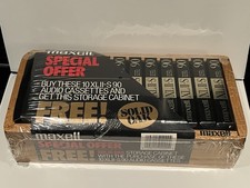 Maxell XLII-S 90 Cassette Tapes 10 Pack with Oak Storage Sealed New Rare HTF NIB