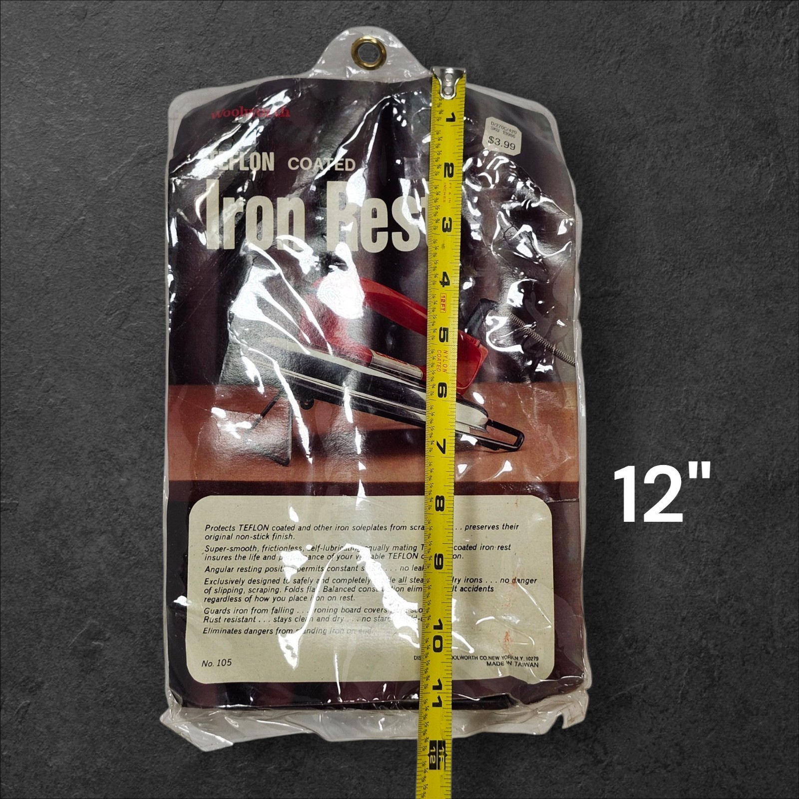 Vintage Woolworth Teflon Iron Rest NOS Sealed 1960s–70s Retro Laundry Tool Rare