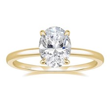 EAMTI 3CT 925 Sterling Silver 14K Gold Plated Size 7, gold plated 