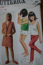 BUTTERICK 4442 GIRLS PANTS SHORTS BLOUSE A-LINE SKIRT JACKET PATTERN SIZE 12