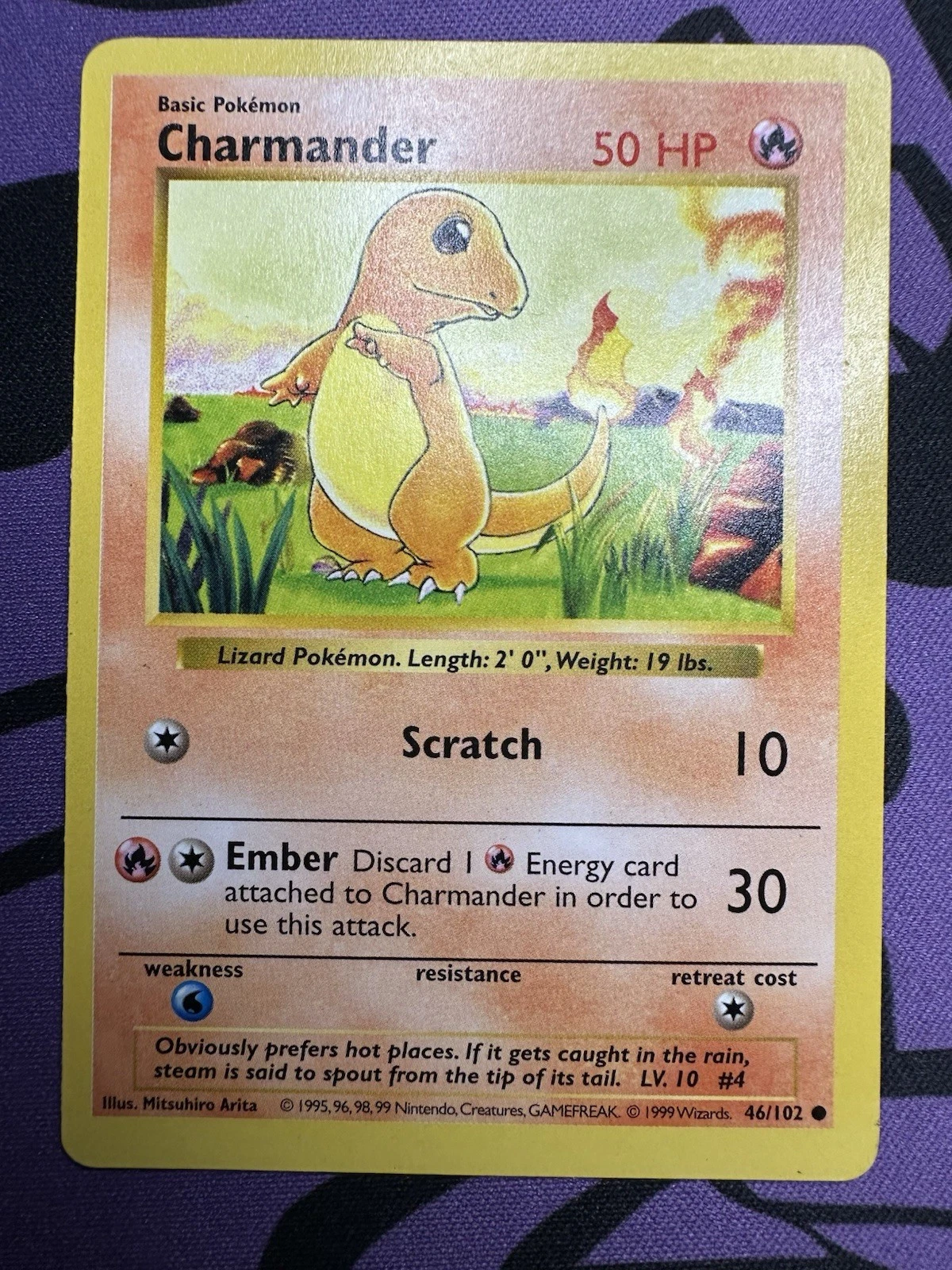 Charmander- Base Set Shadowless, 46/102, Pokemon Card TCG