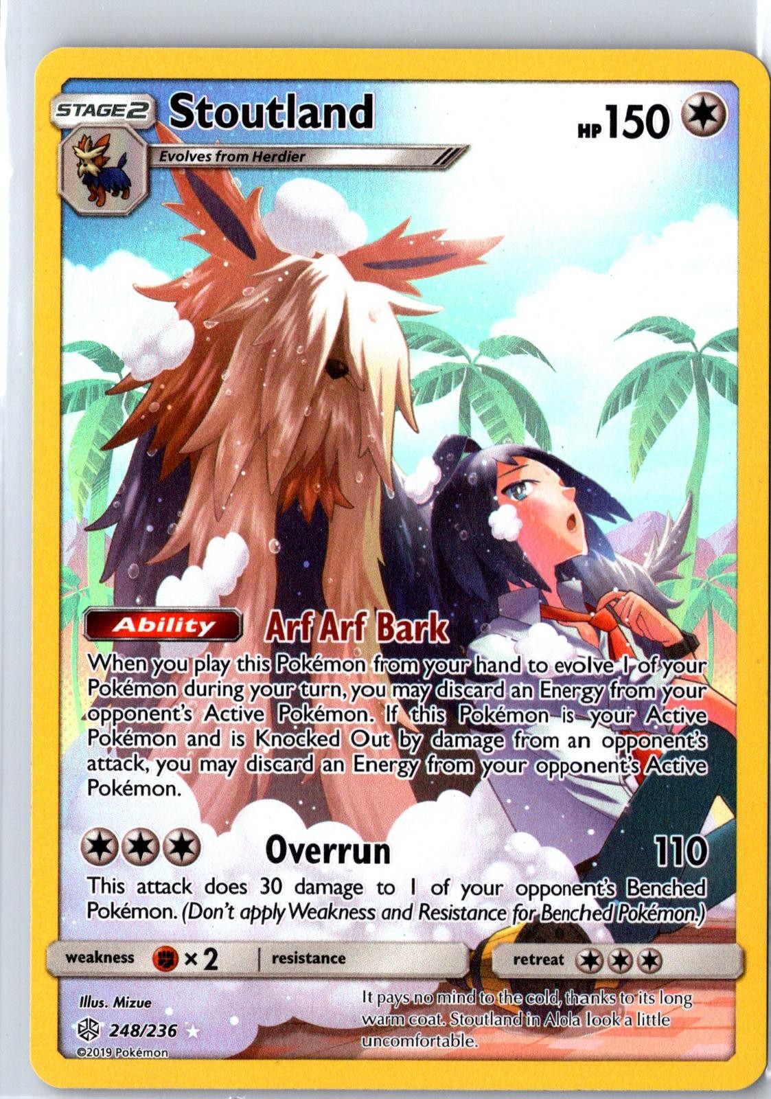 Stoutland 248/236 Secret Rare Cosmic Eclipse Pokemon Near Mint