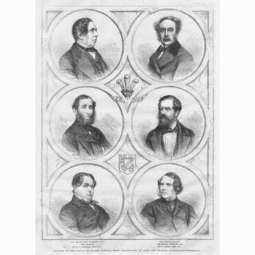 Members of the Prince of Wales Council - Antique Print 1863