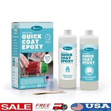 Quick Coat Epoxy Resin Kit 32 oz Glossy Finish Art Projects Coating Casting New