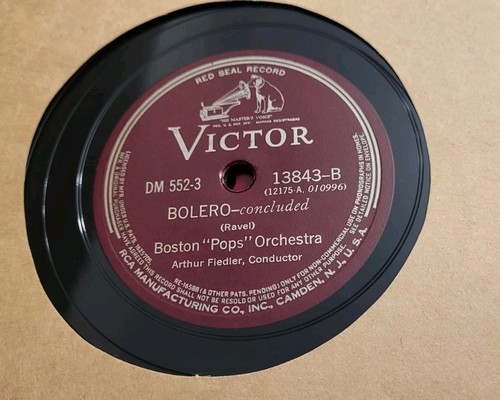 Ravel BOLERO; 2 Record Set; 12" 78RPM; Boston "Pops" Orchestra; Victor Red Seal - Picture 6 of 8