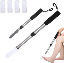 Updated Toe Cleaning Brush Lotion Applicator with Long Handle, 18.5-29In, Plasti