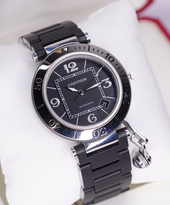 Cartier Pasha Sea Timer 2790 Black Dial Stainless Steel & rubber 40mm