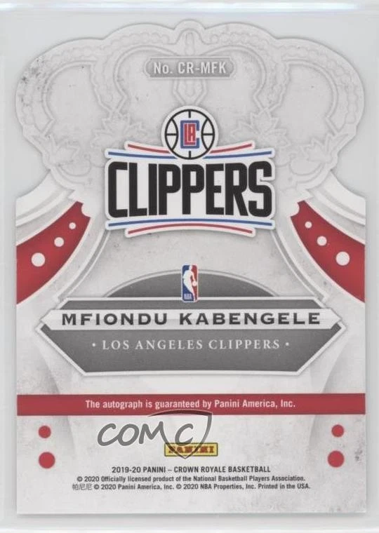 2019-20 Panini Crown Royale Rookies /99 Mfiondu Kabengele #CR-MFK Auto RC - Image 2 of 2