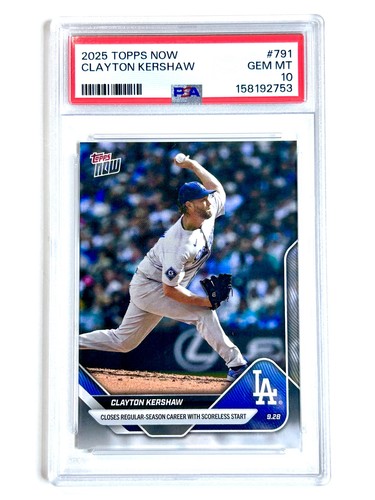 2025 Topps Now CLAYTON KERSHAW #791 - PSA-10 Los Angeles DODGERS