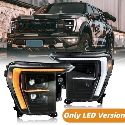 Pair Full LED Headlight For Ford F-150 F150 2021-2023 Only LED Versio Front Lamp