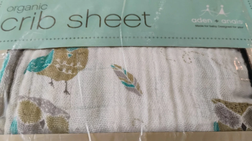 Sábana Cuna Ajustable Orgánica Aden + Anais 50" x 28" Muselina Tejido Abierto Flujo de Aire NUEVA Foto 3 de 4