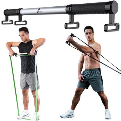 Resistance Band Bar, Detachable Workout Exercise Bar Handles for All Kinds Re...