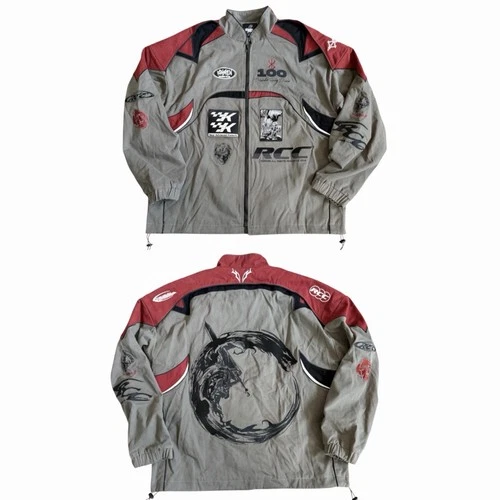 Kenshin Kollection Berserker Racing Jacket Sz M Grey Red Streetwear Anime Rare - product listing photo
