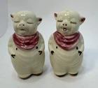 Pair Shawnee Pottery Smiley Pig Salt Pepper Shakers 5”