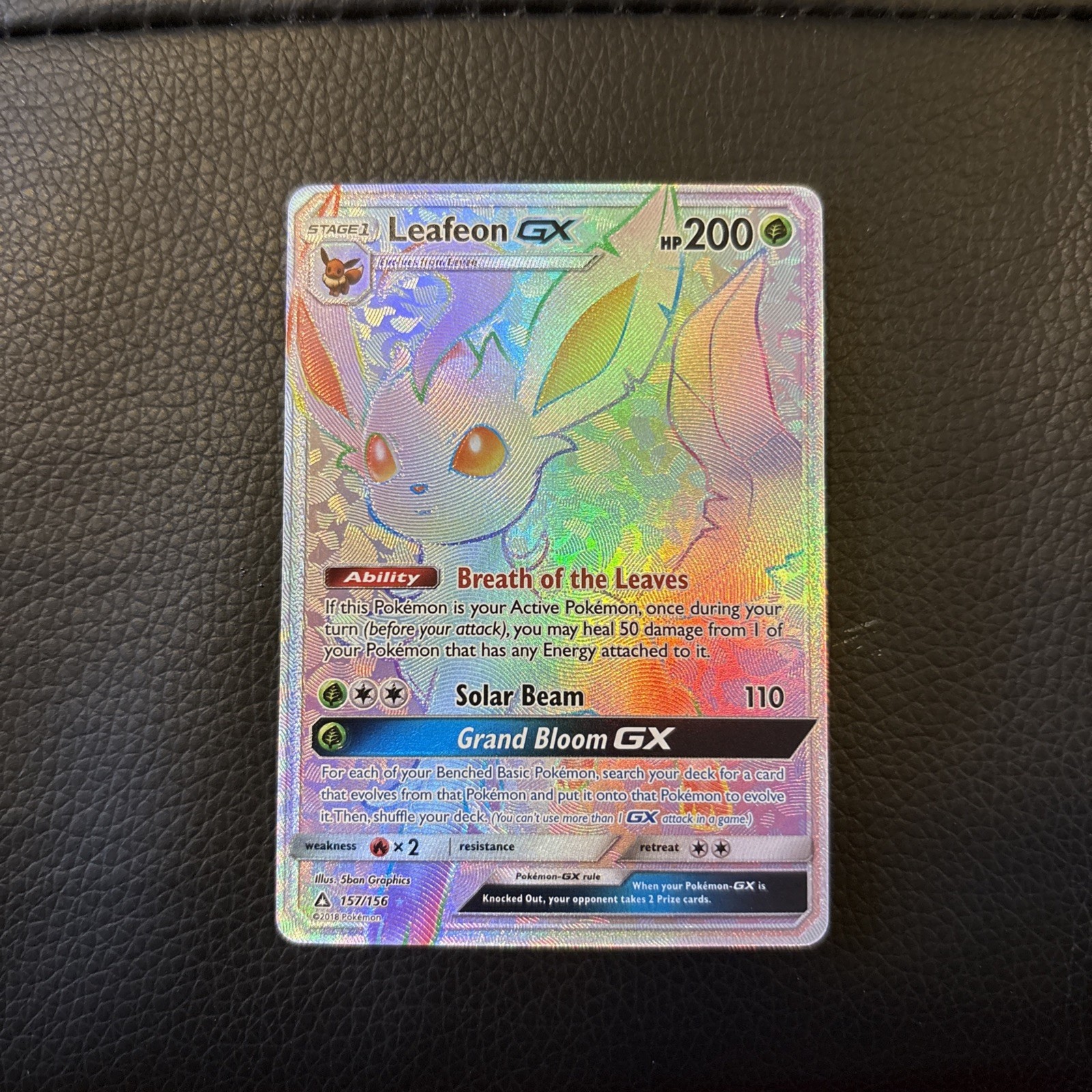 Leafeon GX - 157/156 - Ultra Prism - NM - Pokemon Well Centered