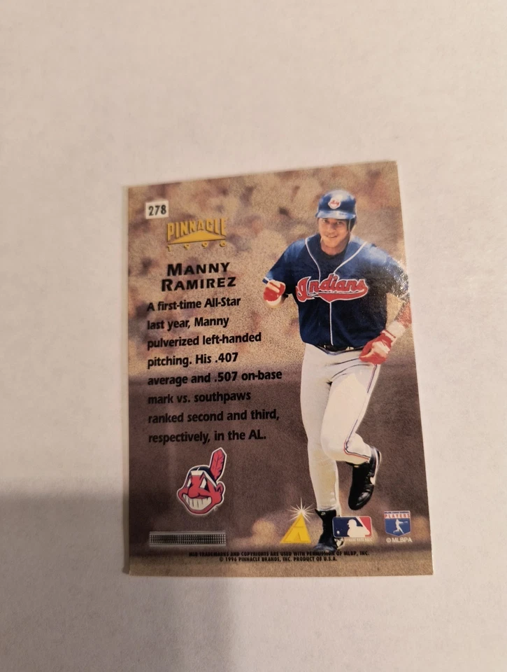 MANNY RAMIREZ 1996 PINNACLE HARDBALL HEROES #278 FREE SHIPPING - Image 2 of 2