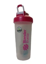 BlenderBottle Classic Pink Protein Shaker Bottle 20oz  Loop Top