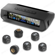 Solar Car RV Truck TPMS Tire Pressure Monitoring System + 6 External Sensors