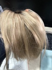 16" Mono Base Dark Rooted Blonde European Virgin Human Hair Toppers 5x6"