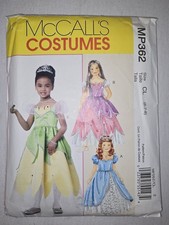 McCall's MP362 Costume Pattern Girls Princess Sz 6,7,8 Uncut