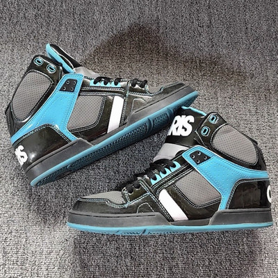 Osiris black and blue skateboarding sneakers with white accents US 14