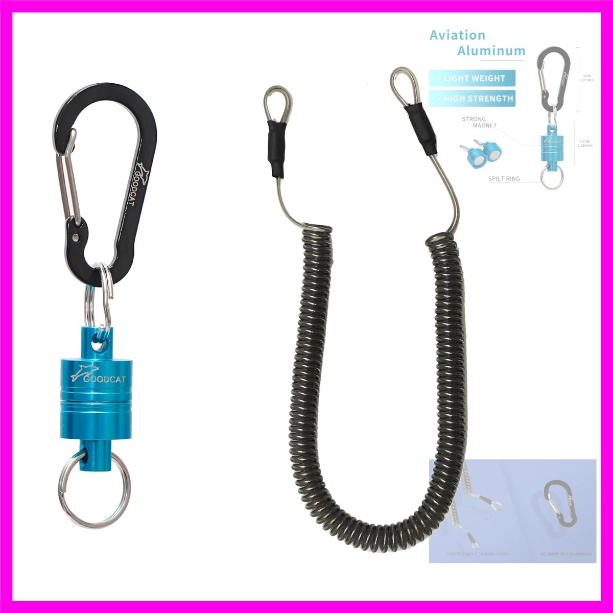best fishing net magnet SF Strongest Magnetic Release Holder with Cord 5.4kg jacket or waders Best Magnets for Magnet Fishing