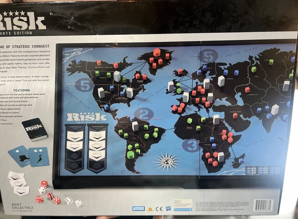 RISK ONYX Edition Board Game-Large Wooden Table-open But Unplayed-pieces Unopen - Image 2 of 4