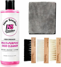 Shoe Cleaning Kit - 10.5 Oz Large Capacity White Shoe Cleaner with 3 Brushes  a