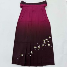 women Hakama 91cm M Japanese Kimono ANDON PANTS/SKIRT used Pink 4712