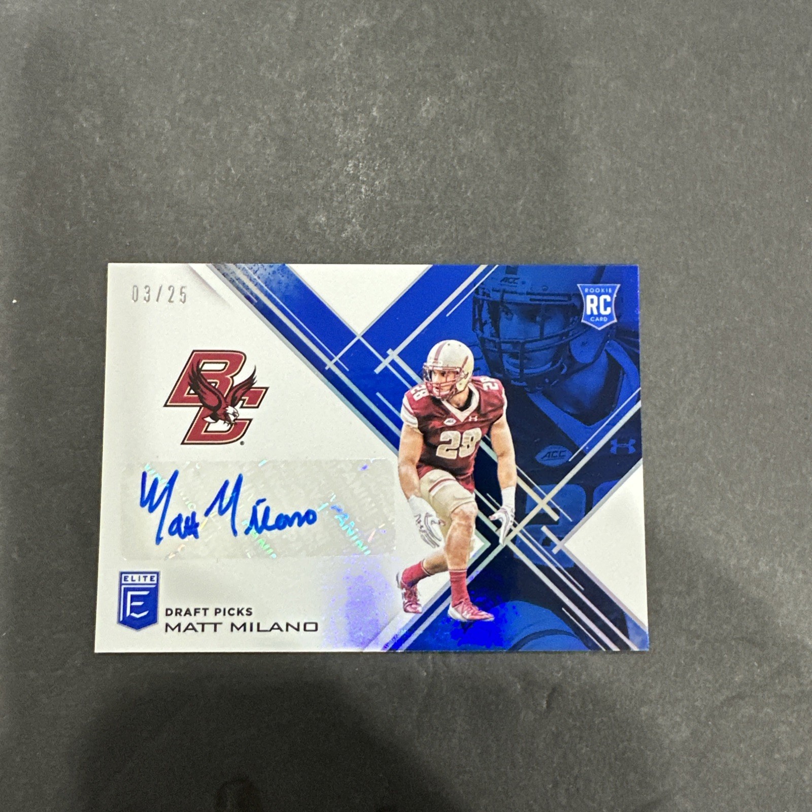 Matt Milano Panini Elite Draft Picks #246 Autograph-Blue