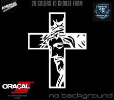 JESUS Cross Vinyl Die Cut Decal Sticker - Christ Christian Religious God Church