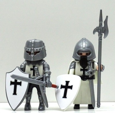 2 x KREUZRITTER DEUTSCHORDEN B PLAYMOBIL Jerusalem Ritter Crusader Custom RAR !