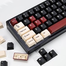 Rome PBT Double Shot Custom Keycap Set,174 Keys Black Gaming Key Caps Keycaps...