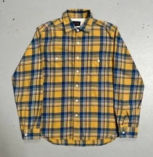 Beams Plus Japan Mid-Heavy Cotton Rayon Flannel Check Work Shirt Vintage Style L