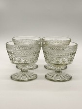 Anchor Hocking Wexford Pattern Glass Champagne/Tall Sherbet Set Of 4 Vintage