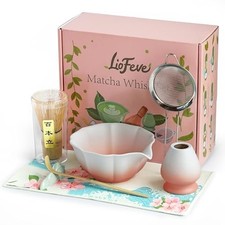 Matcha Whisk Set-Matcha Kit 7 Pcs, Matcha Set Birthday Gifts for Matcha Pink