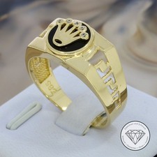 SONDERAKTION WERT 1.120,- Greco Kronen Siegel Ring 585 Gold 14k 14 KT in 64 XXYY