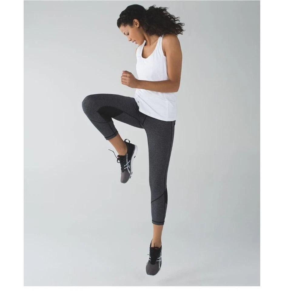LULULEMON Pace Rival Crop Leggings Wee Stripe Exploded Butterfly Angel Wing 4 - Image 2 of 4